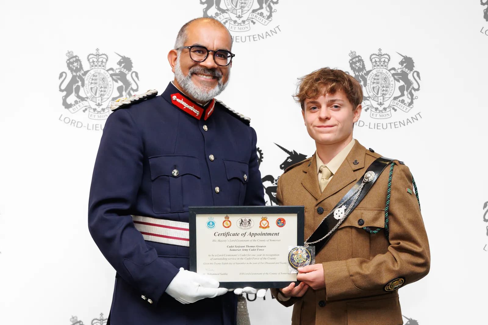 Cadet Sergeant Thomas Greaves (16) from Castle Cary