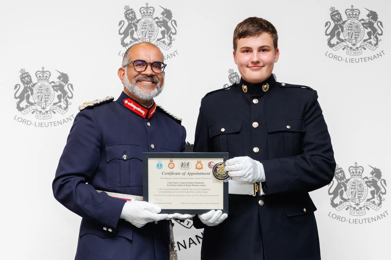 Cadet Lance Corporal Simon Simukaitis (15) from Yeovil